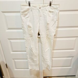 Forever 21 white‎ distressed jeans